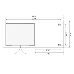 Karibu BBH Kerko 5 Set mit Anbaudach terragrau
