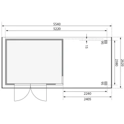 Karibu BBH Kerko 5 Set mit Anbaudach terragrau