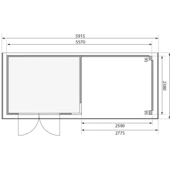 Karibu BBH Kerko 5 Set mit Anbaudach terragrau