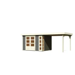 Karibu BBH Kerko 5 Set mit Anbaudach terragrau