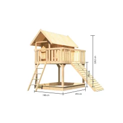 Karibu Fidel und Holzrampe naturbelassen ohne Rutsche