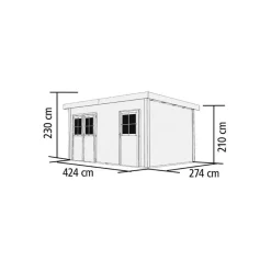Karibu Gartenhaus Mattrup terragrau