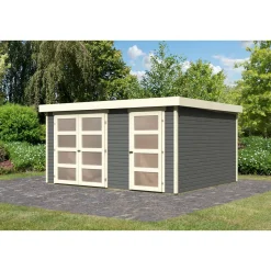 Karibu Gartenhaus Muehlentrup 3 terragrau