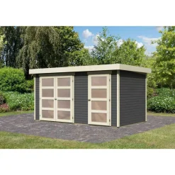 Karibu Gartenhaus Muehlentrup terragrau