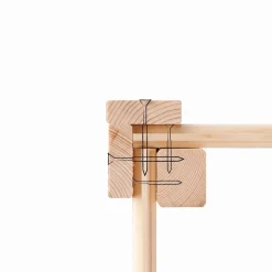 Karibu Gartenhaus Qubic 2 mit Anbaudach naturbelassen