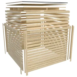 Karibu Gartenhaus Qubic 2 naturbelassen