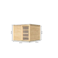 Karibu Gartenhaus Qubic 2 naturbelassen