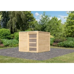 Karibu Gartenhaus Qubic naturbelassen