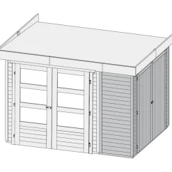 Karibu Gartenhaus Retola 2 inkl Anbauschrank naturbelassen