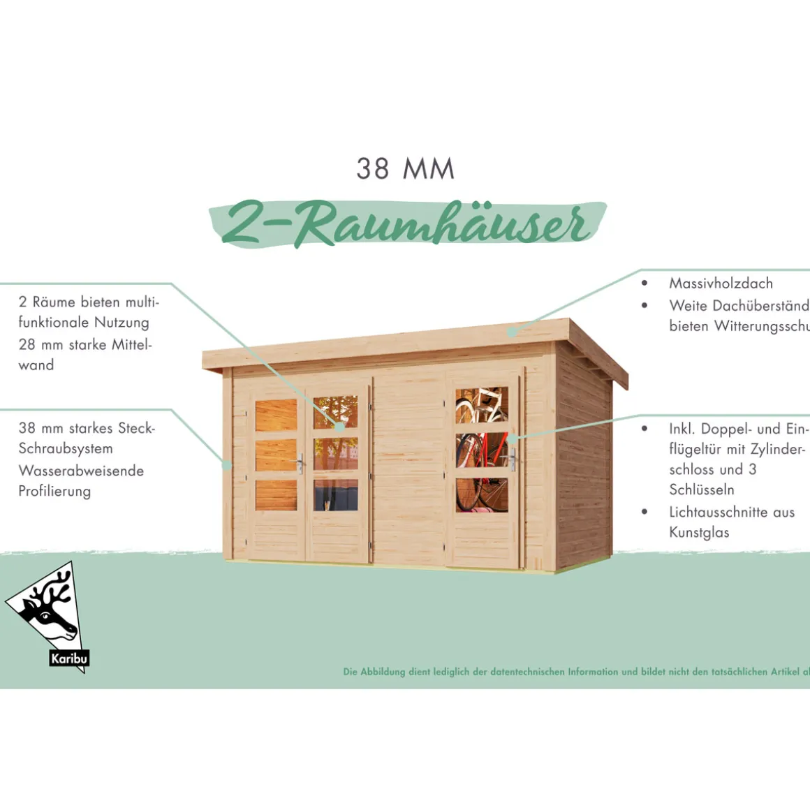 Karibu Gartenhaus Schoenbuch 1 terragrau