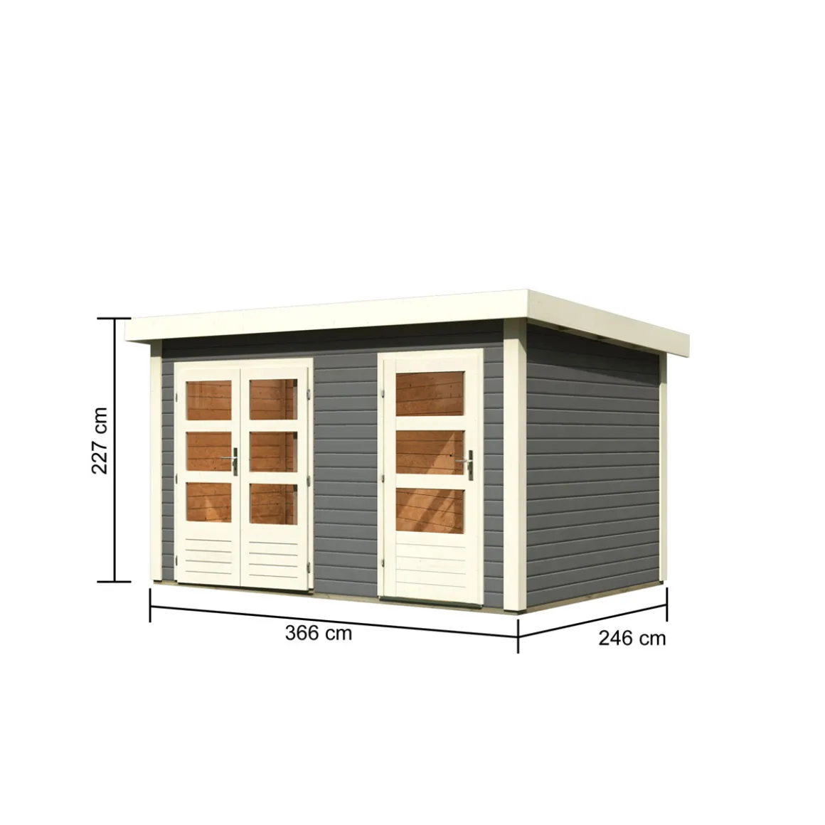 Karibu Gartenhaus Schoenbuch 1 terragrau
