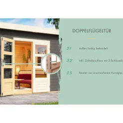 Karibu Gartenhaus Schoenbuch 1 terragrau