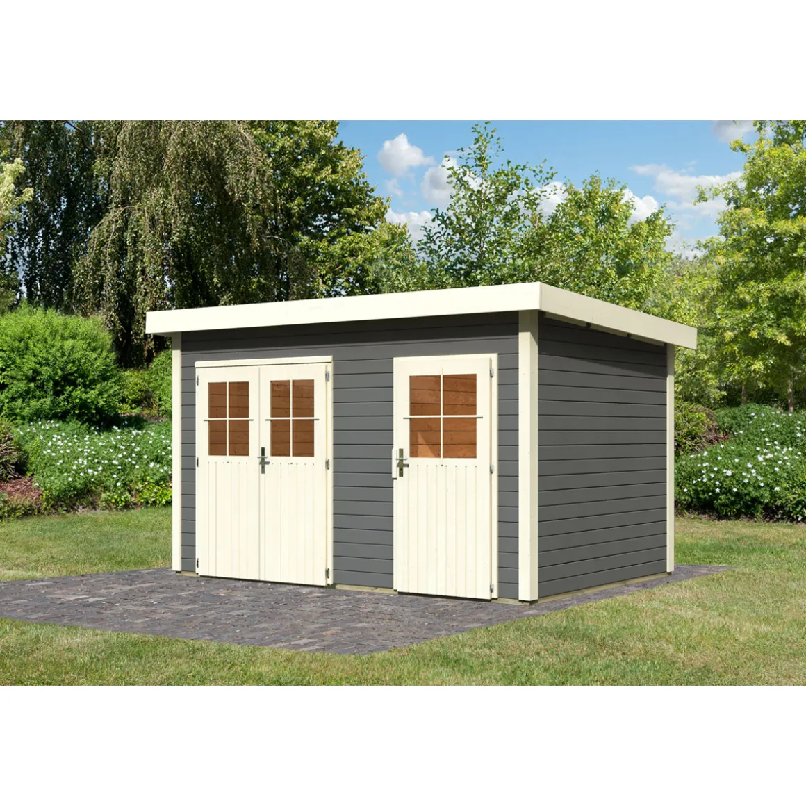 Karibu Gartenhaus Tintrup terragrau