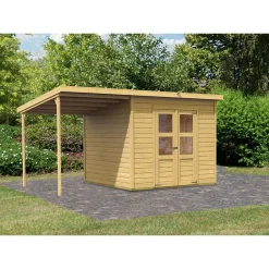 Karibu Gartenhaus-Set Merseburg 6 naturbelassen