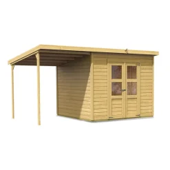 Karibu Gartenhaus-Set Merseburg 6 naturbelassen