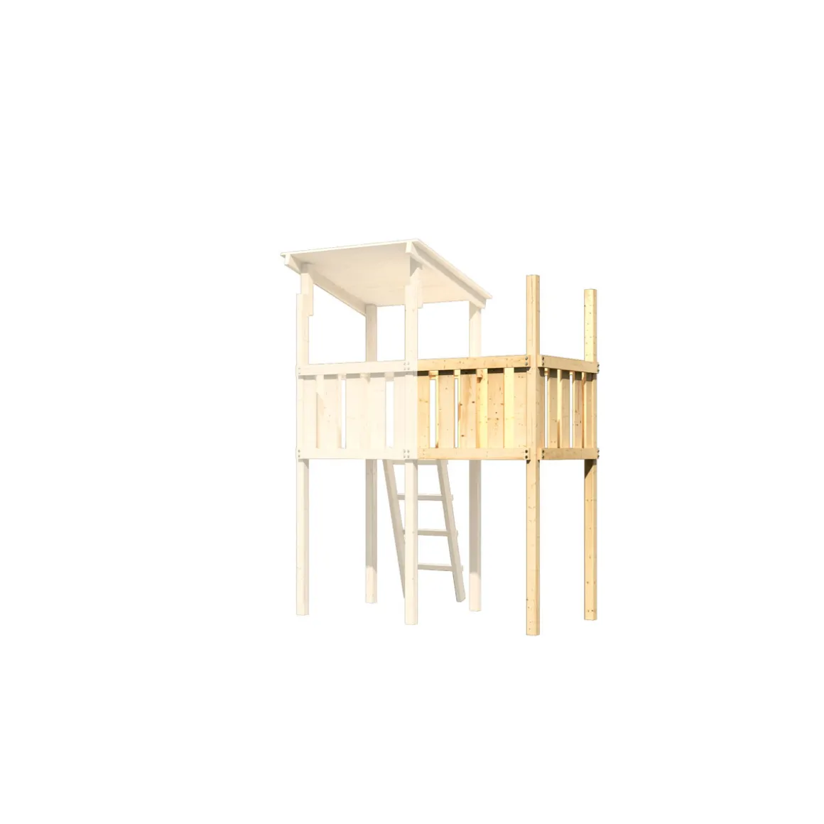 Karibu Spielturm Frieda naturbelassen mit Anbau inkl Sandkiste