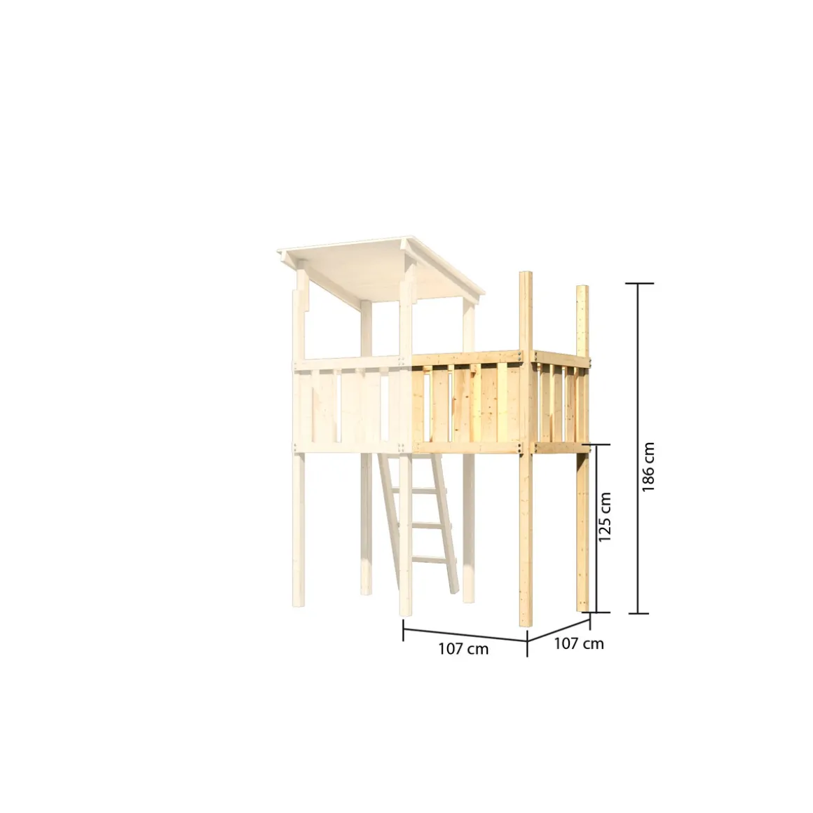 Karibu Spielturm Frieda naturbelassen mit Anbau inkl Sandkiste