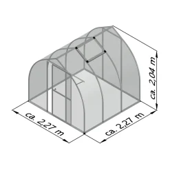KGT Gewächshaus Rhodo III 5,15m² silber