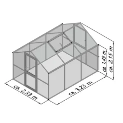 KGT Gewächshaus Rose III 7,5m² schwarz