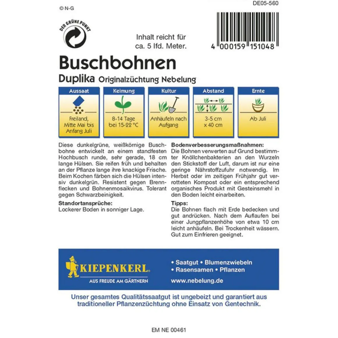 Kiepenkerl Buschbohnen Duplika