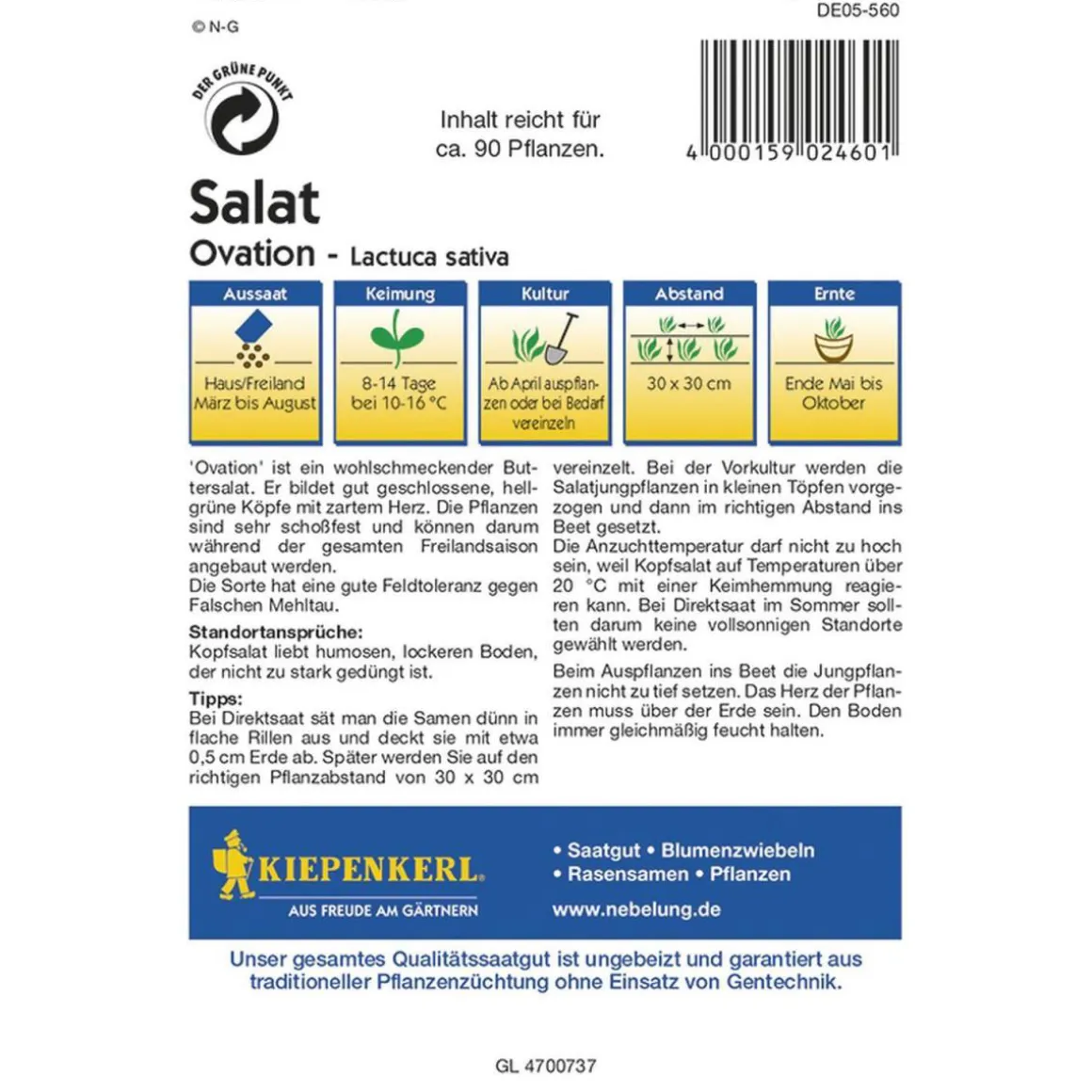 Kiepenkerl Kopfsalat Ovation Profi-Line