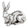 Kunstgewerbe Gehlmann Fiberglas-Hase silber 41,5 x 21,5 x 31 cm