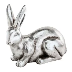 Kunstgewerbe Gehlmann Fiberglas-Hase silber 41,5 x 21,5 x 31 cm