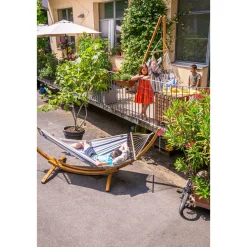 La Siesta Doppel-Stabhängematte Alisio Sea Salt Wetterresistent