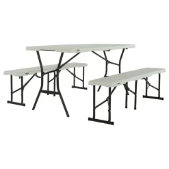 Lifetime Bierzeltgarnitur 3-teilig 182x76x74 cm Weiß