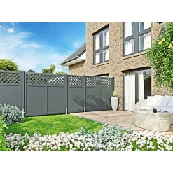 Massivzaun mit Rankgitter, Grundelement, 180x180 cm