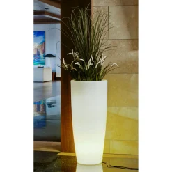 NewGarden LED-Blumentopf Bambu 90 Ø 40 cm transluzentes weiß