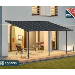 Palram Canopia Capri Alu Terrassenüberdachung Polycarbonat 3x5,6 m grau