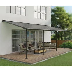 Palram Canopia Capri Alu Terrassenüberdachung Polycarbonat 3x7,4 m grau