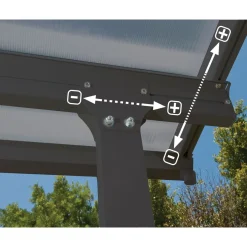 Palram Canopia Feria Alu Terrassenüberdachung Polycarbonat 4x10,31 m dunkelgrau