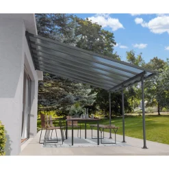 Palram Canopia Feria Alu Terrassenüberdachung Polycarbonat 4x6 m dunkelgrau