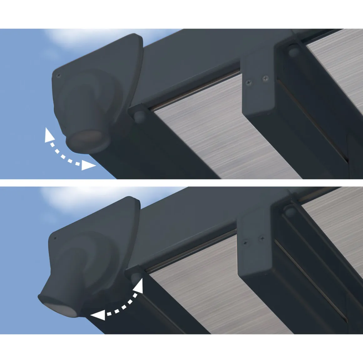 Palram Canopia Feria Alu Terrassenüberdachung Polycarbonat 4x6 m dunkelgrau