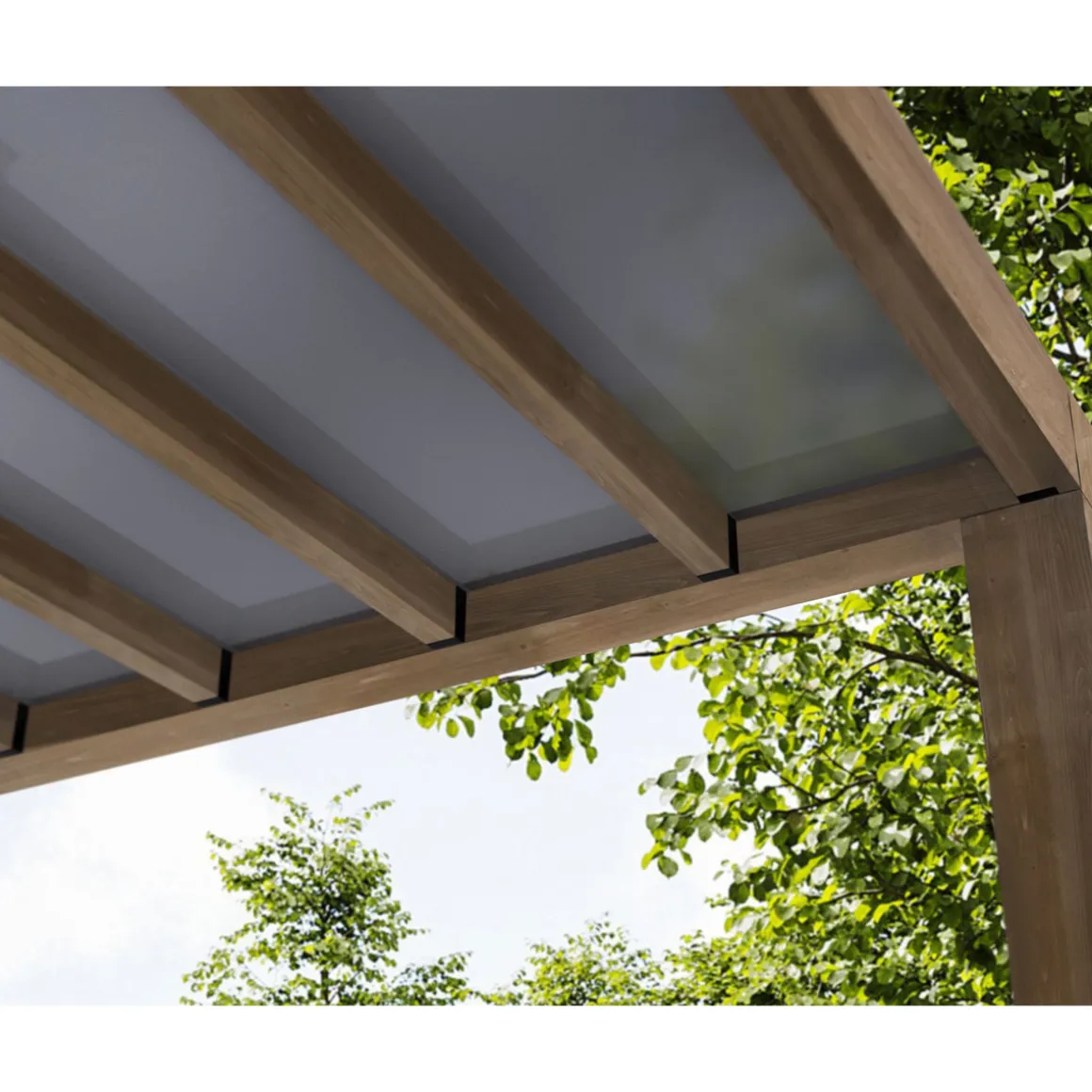 Palram Canopia Helsinki 3x3,4 Terrassenüberdachung aus Zedernholz / Sonnenschutzpaneele