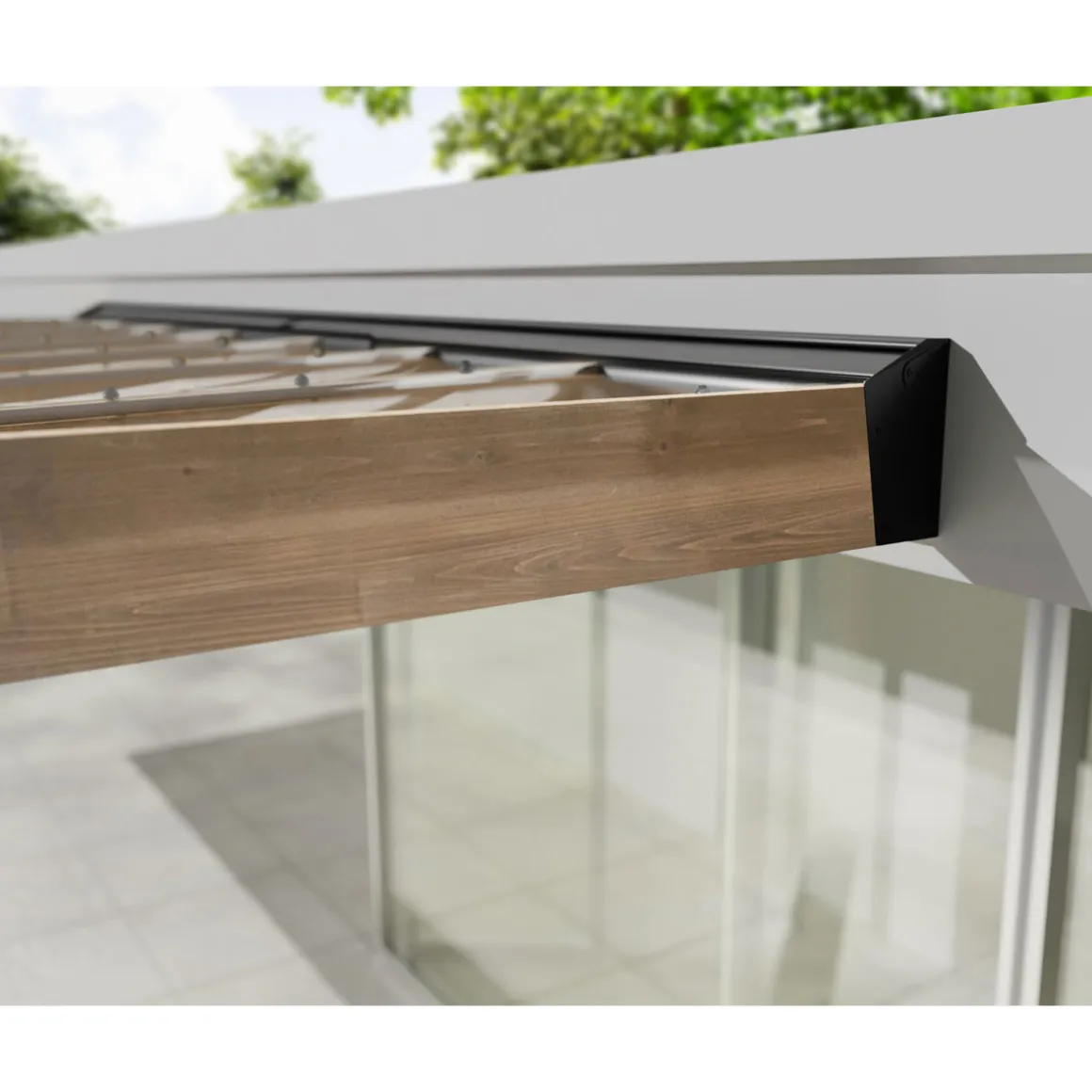 Palram Canopia Helsinki 3x3,4 Terrassenüberdachung aus Zedernholz / Sonnenschutzpaneele