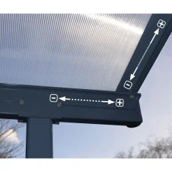 Palram Canopia Sierra Alu Terrassenüberdachung Polycarbonat 3x7,5 m grau