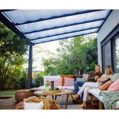 Palram Canopia Stockholm Terassenüberdachung Jalousien 3,4x5,2 m weiß
