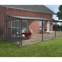 Palram Canopia Terassenüberdachung 4er Serie Pergola-Seitenwand dunkelgrau