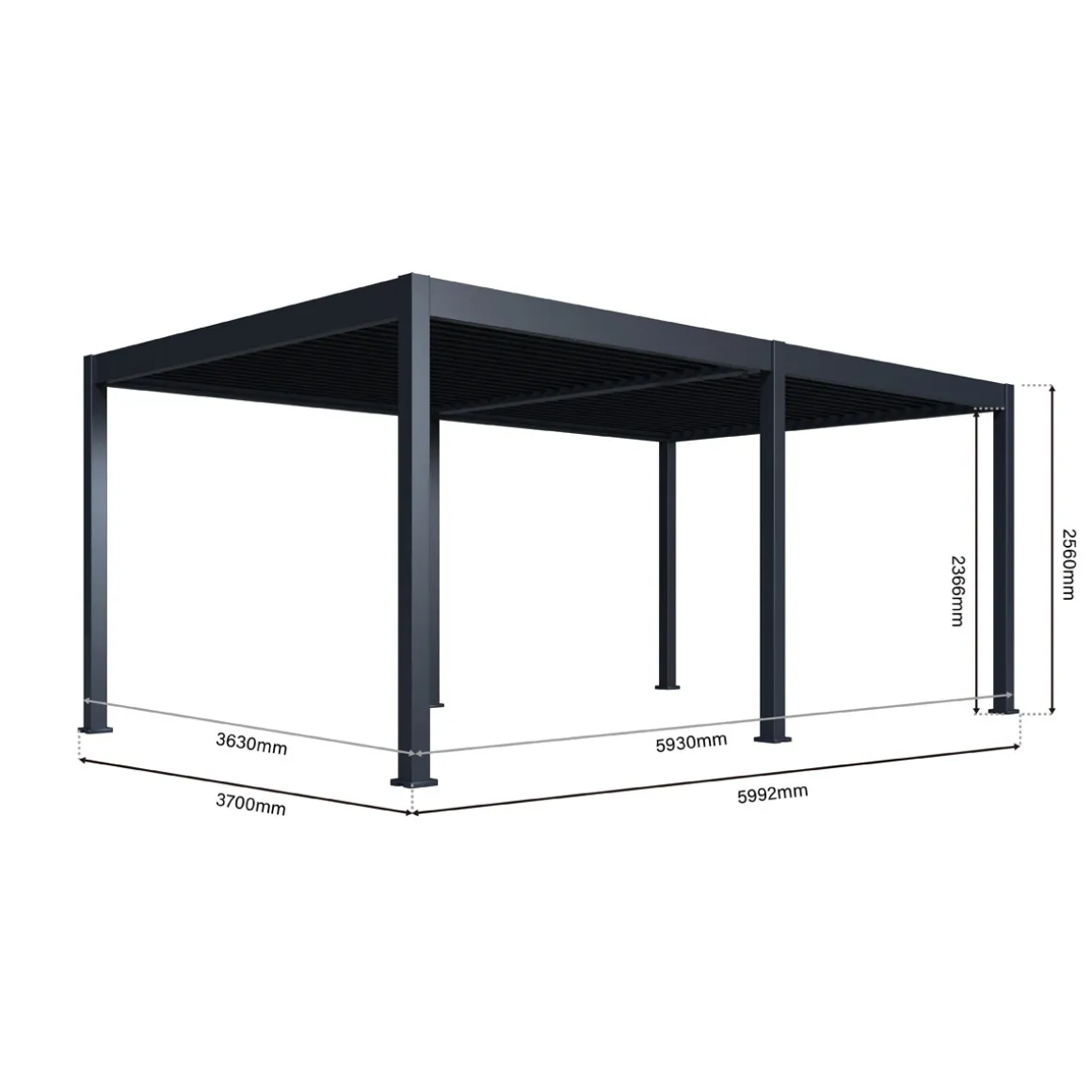 Paragon Outdoor Outdoor Pergola Grand Tuscan 1220 599,2x370x256cm Anthrazit