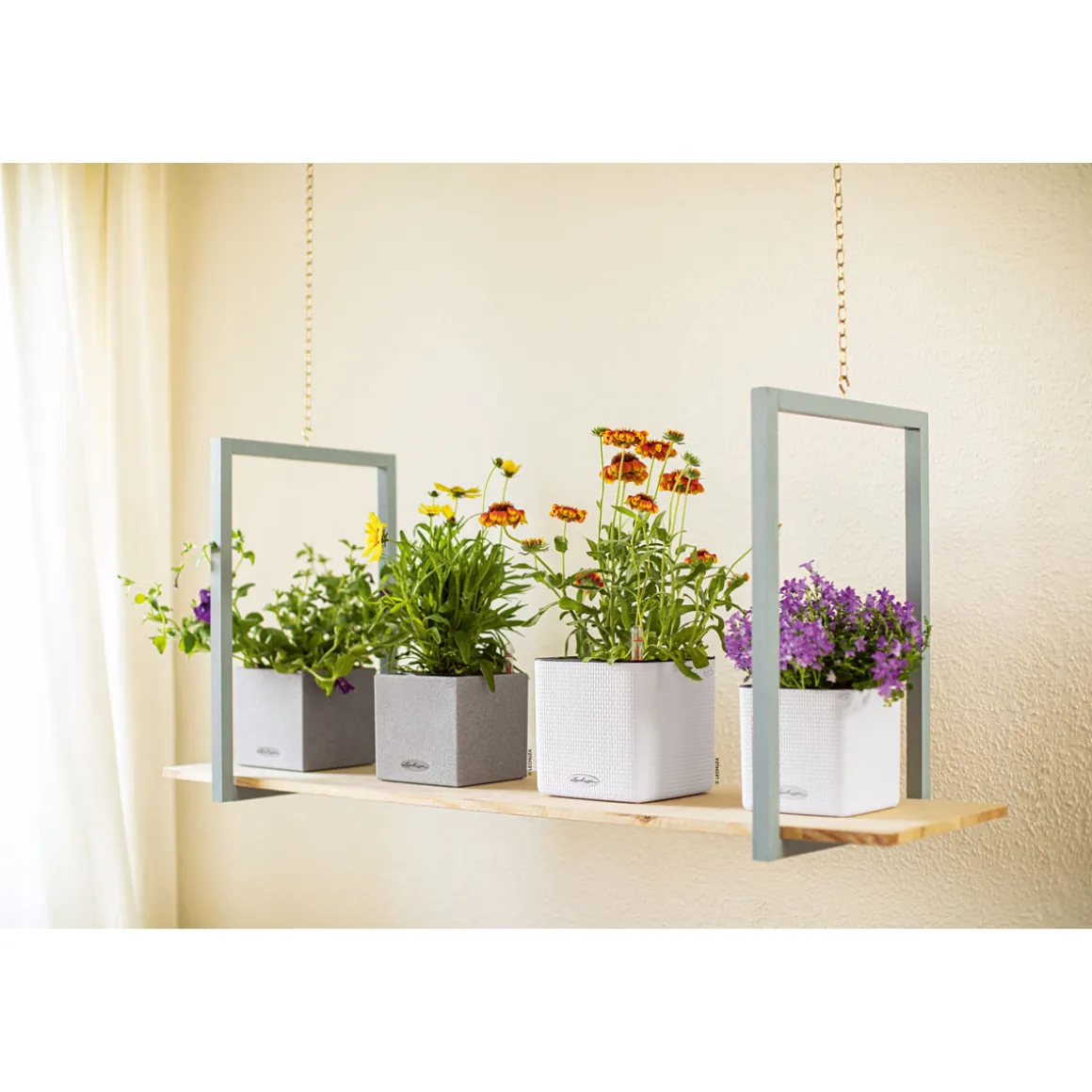 Pflanztopf Cube Color Komplettset 14 cm weiß