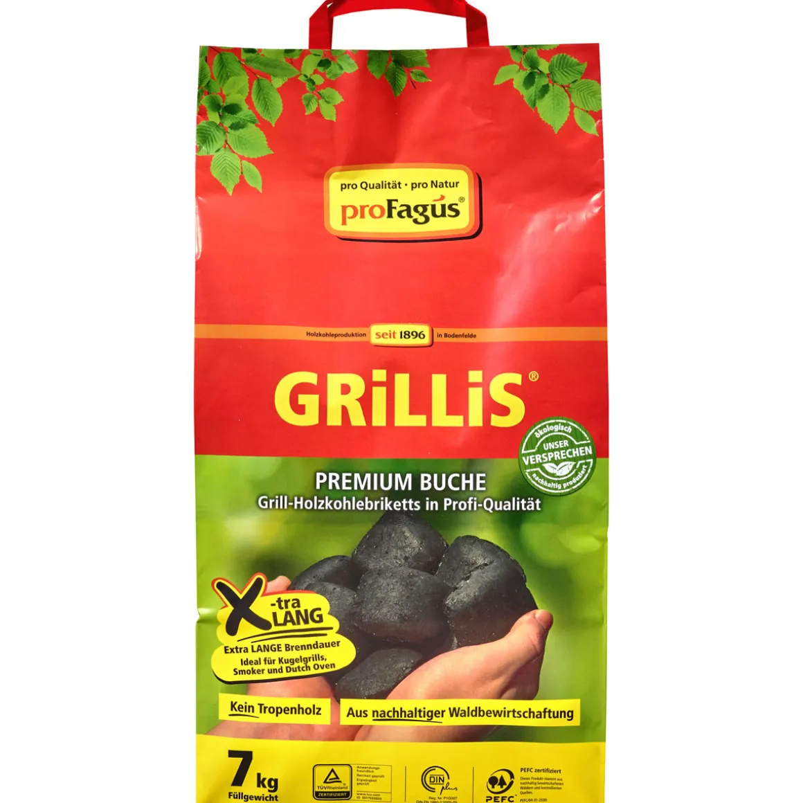 proFagus Grill-Holzkohlebriketts Grillis