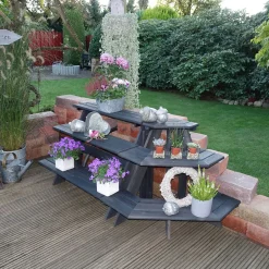 Promadino Blumentreppe Anja mit Eckelement anthrazit