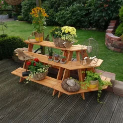 Promadino Blumentreppe mit Eckelement braun