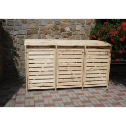 Promadino Mülltonnenbox Vario III für 3 Tonnen natur