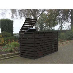 Promadino Mülltonnenbox Vario V für 3 Tonnen anthrazit