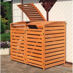 Promadino Mülltonnenbox Vario III für 2 Tonnen braun