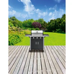 Rothmann Gasgrillwagen Ottawa 3 Brenner je 3,2 kW gusseisernes Grillrost